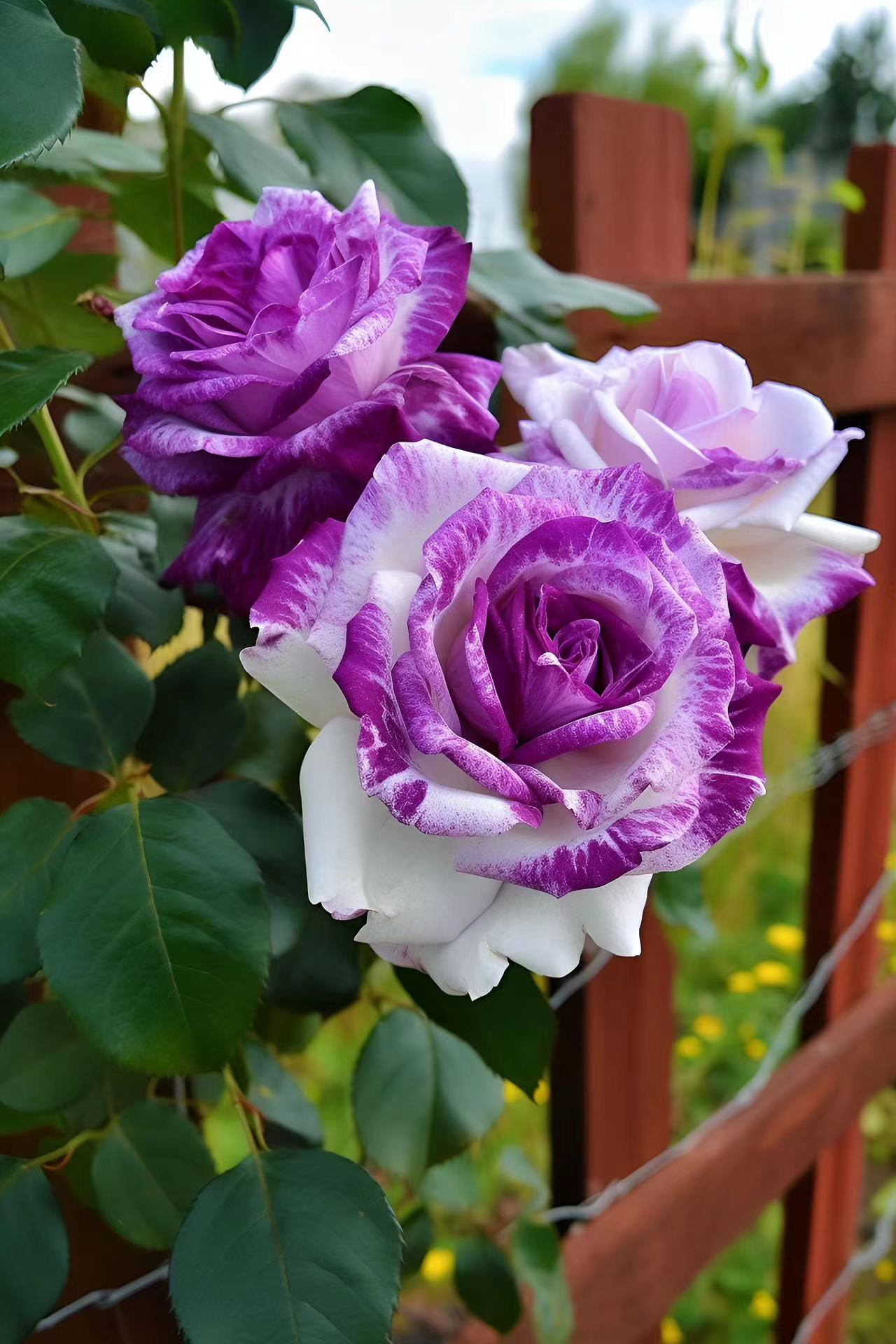 Rare Purple and White Twin Roses-chloriseeds