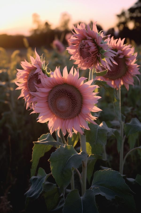 Midnight Oil Pink Sunflowers