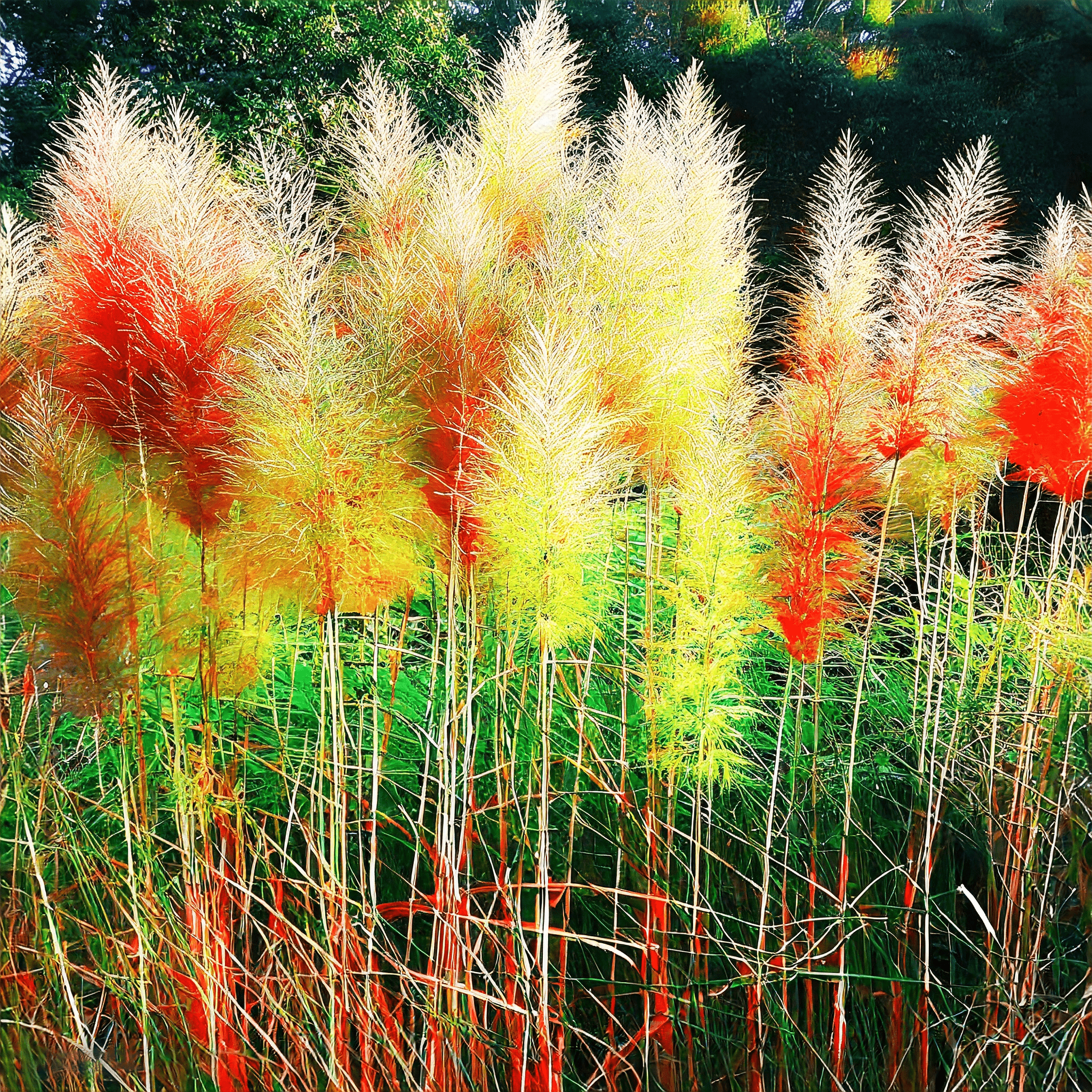 Rainbow Pampas Grass Bonsai Are Very Beautiful Garden Plants Seeds