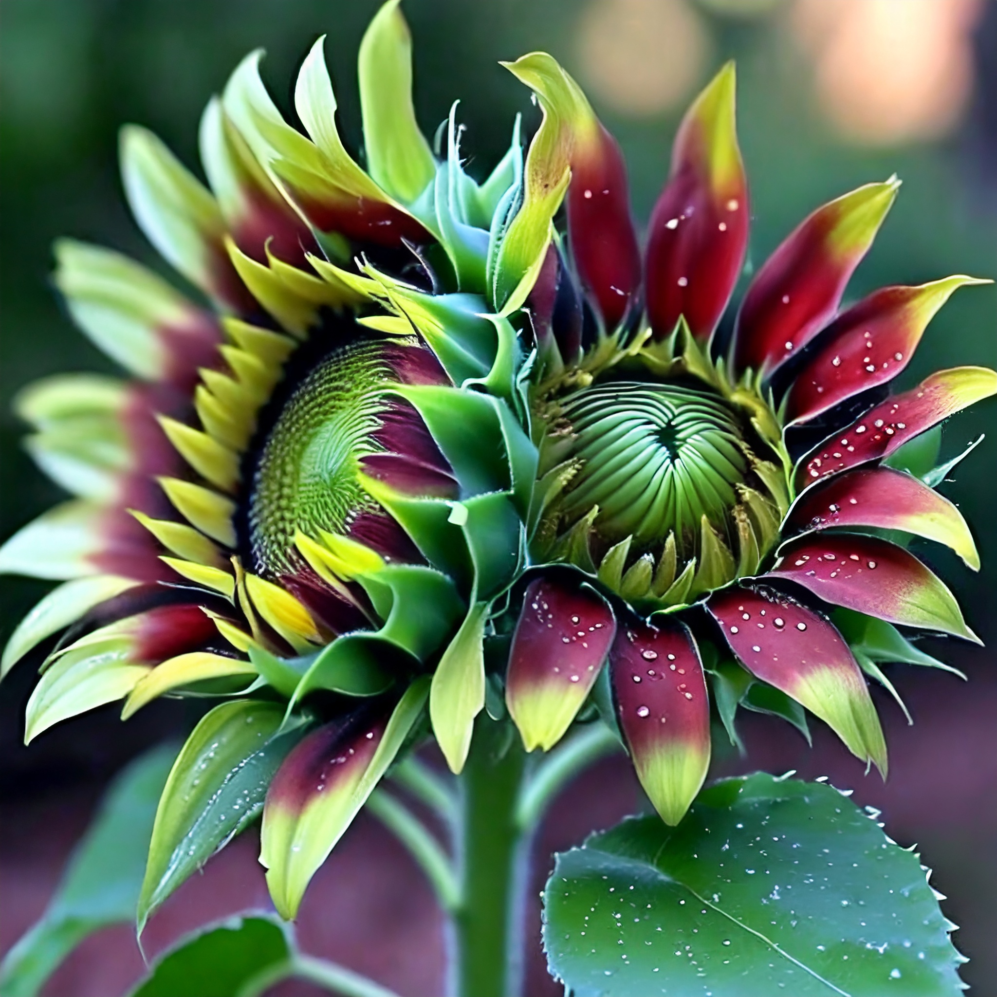 Twin Red And Green Sunflower Seeds-chloriseeds