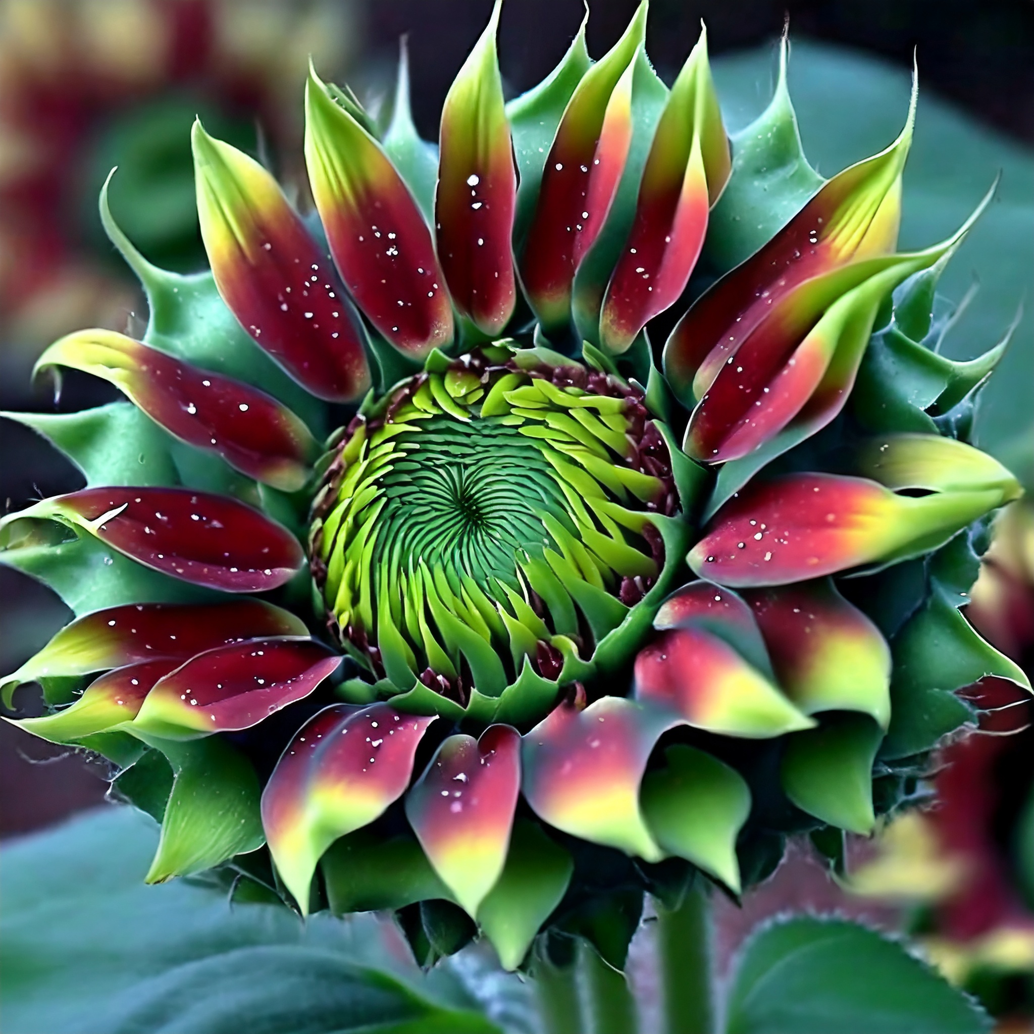 Twin Red And Green Sunflower Seeds-chloriseeds