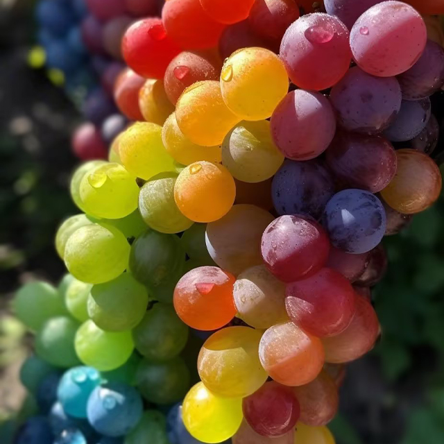 50 Seeds New Rare Rainbow Hybrid Grape Organic