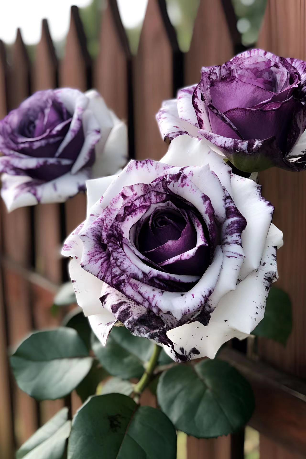 Rare Purple and White Twin Roses-chloriseeds