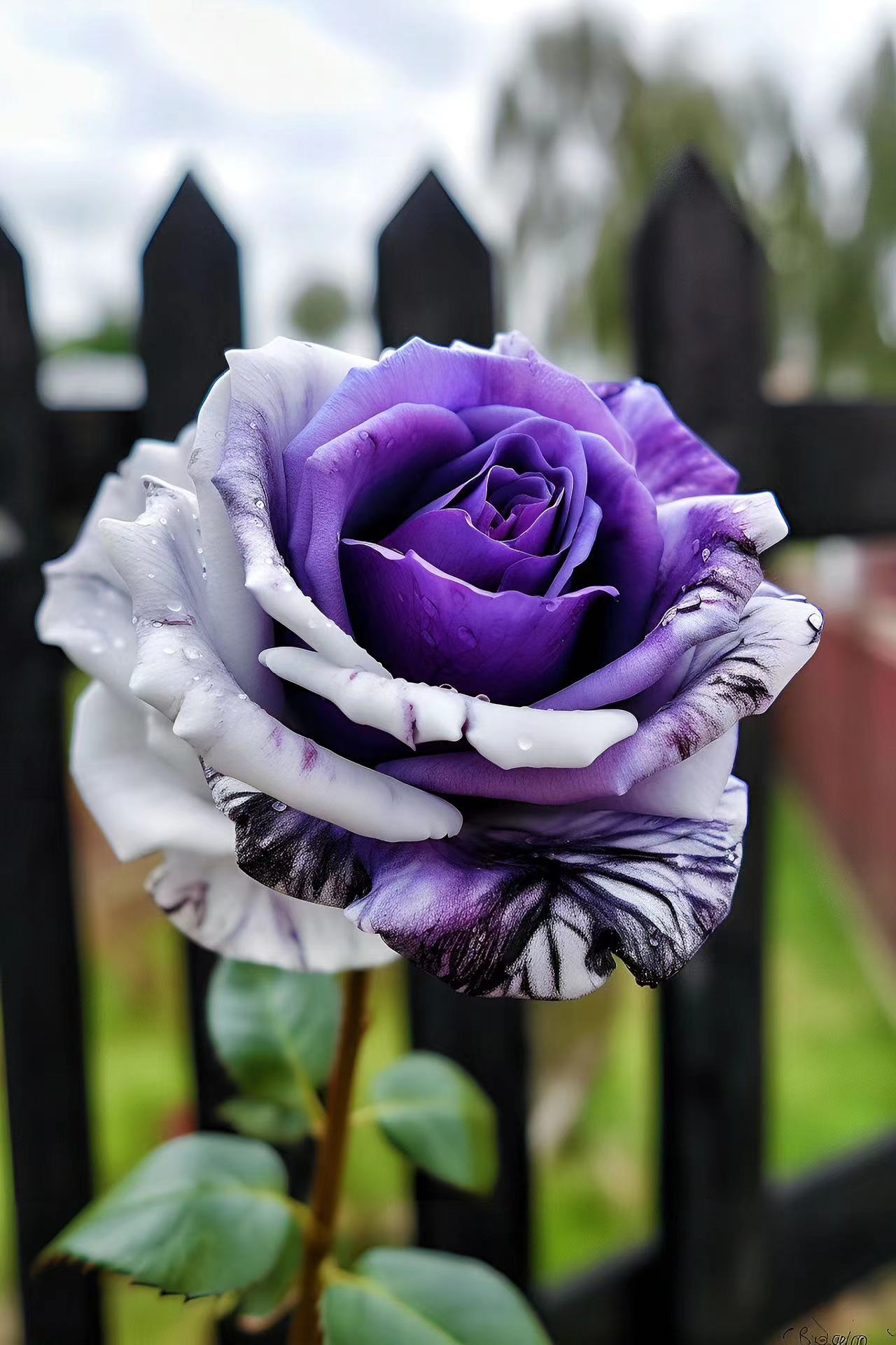 Rare Purple and White Twin Roses-chloriseeds