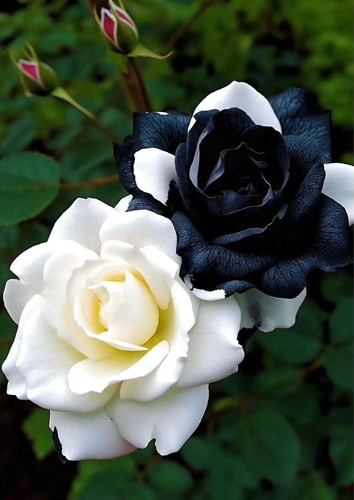 🤍Rare Black and White Twin Roses🖤-chloriseeds