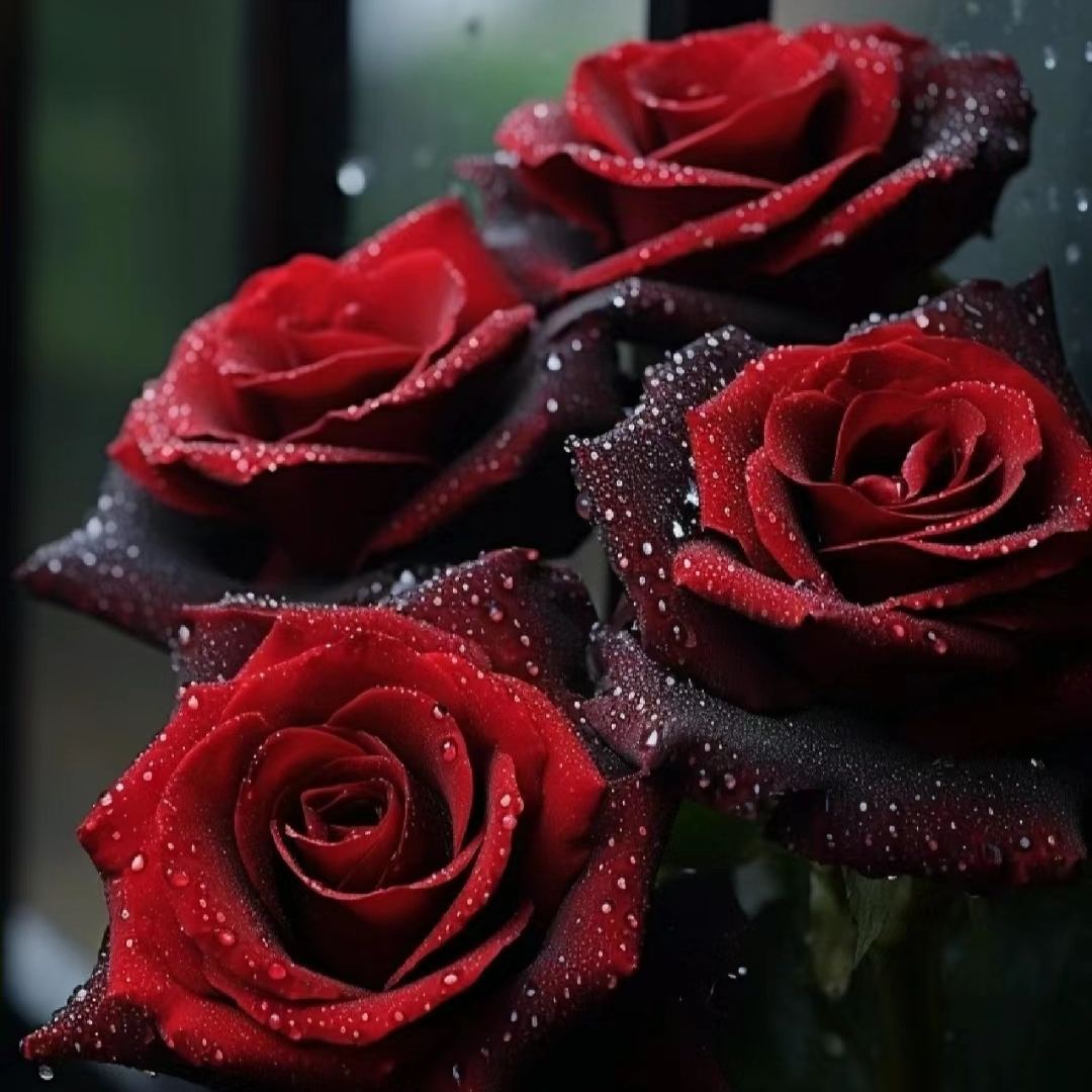 Black Baccara True Blood Hybrid Tea Rose Flower Seeds