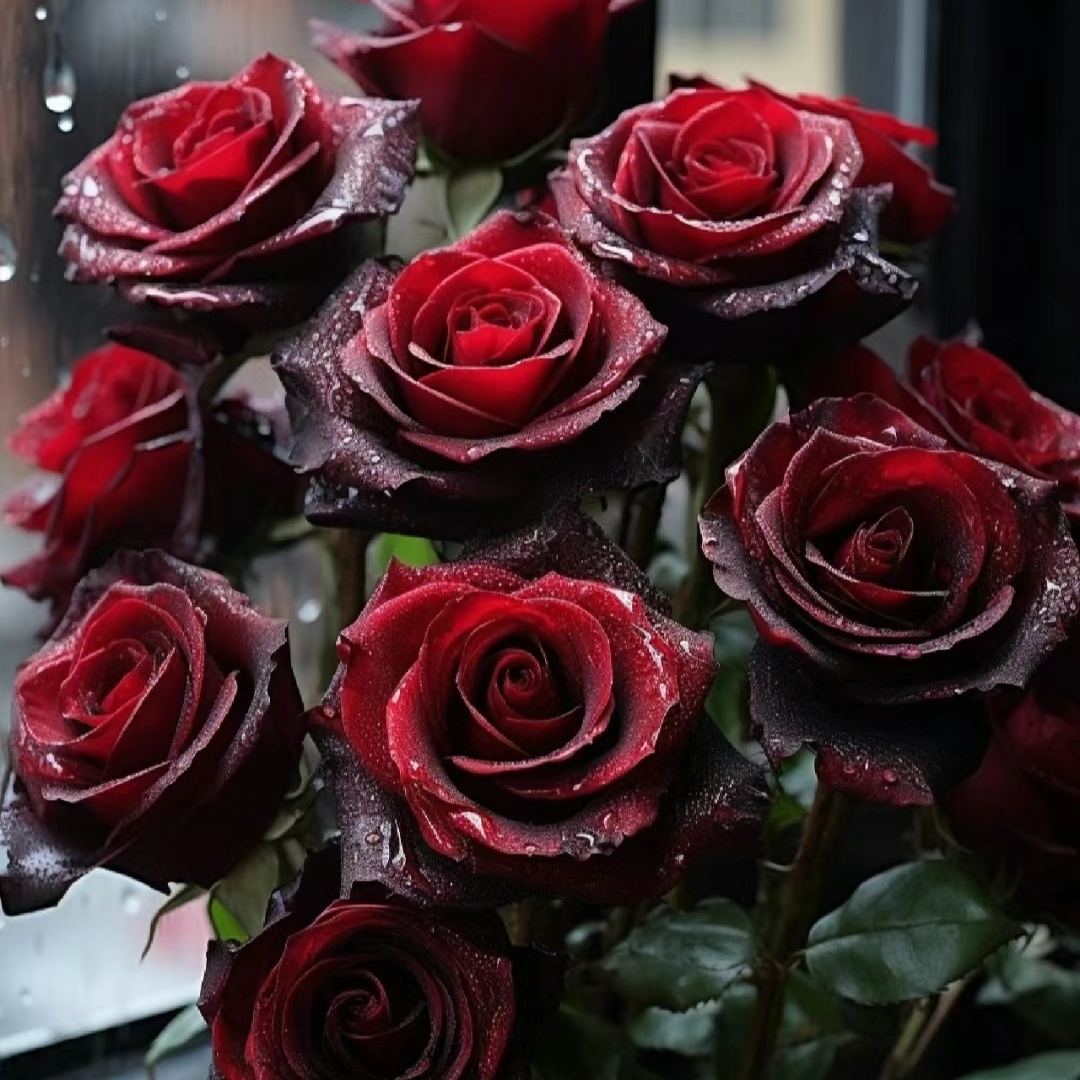 Black Baccara True Blood Hybrid Tea Rose Flower Seeds
