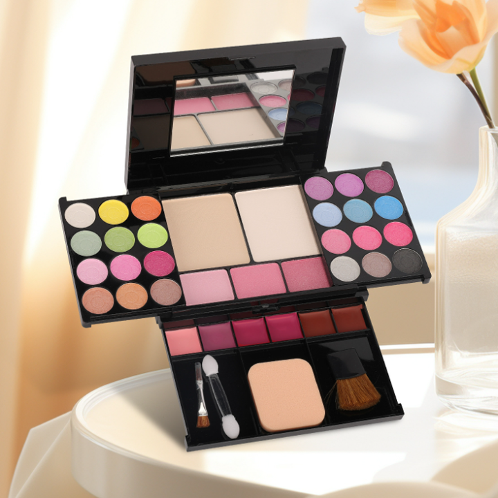 Makeup Palette Set Box - 35 Bright Colors Pro Blusher Eye Shadow Powder Lip Gloss Makeup Kit