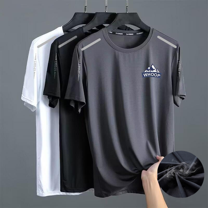 Mens Breathable Ice Silk Quick-Drying T-shirt - Sport Cooling Gym Athletic Tops