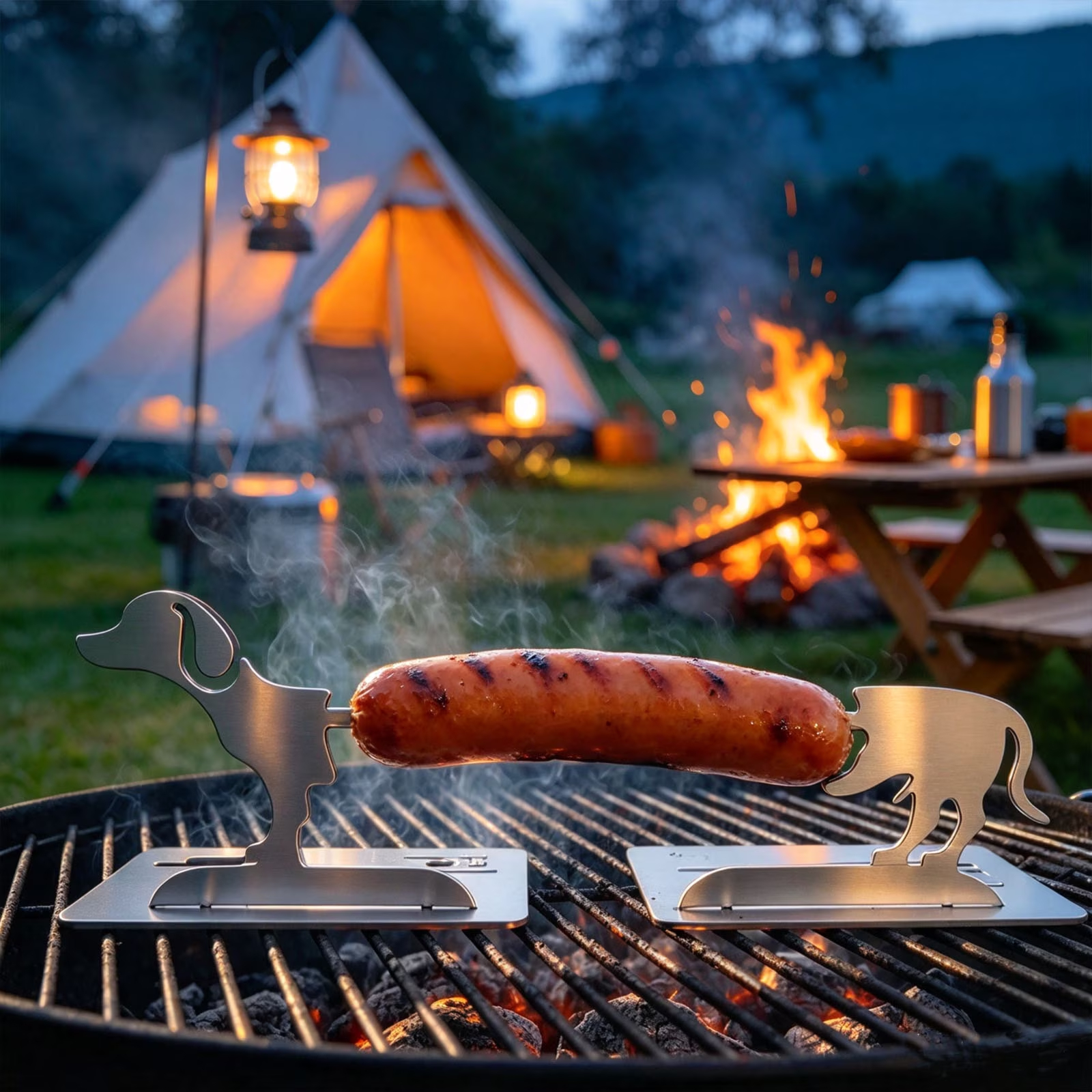 StainlessSteel BBQ SausageHolder 🌭
