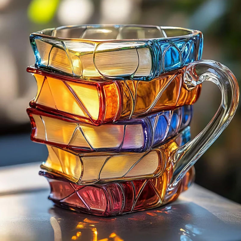 Unique 3D Painted Book Mug