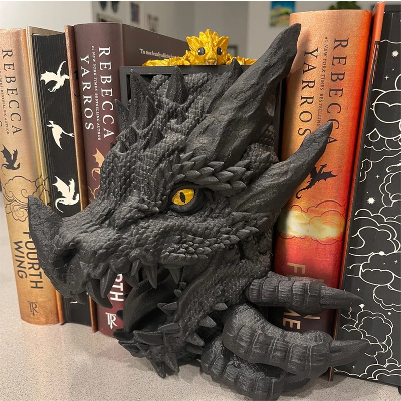 Fantasy Dragon Bookends – Detailed Resin Home Decor for Book Lovers