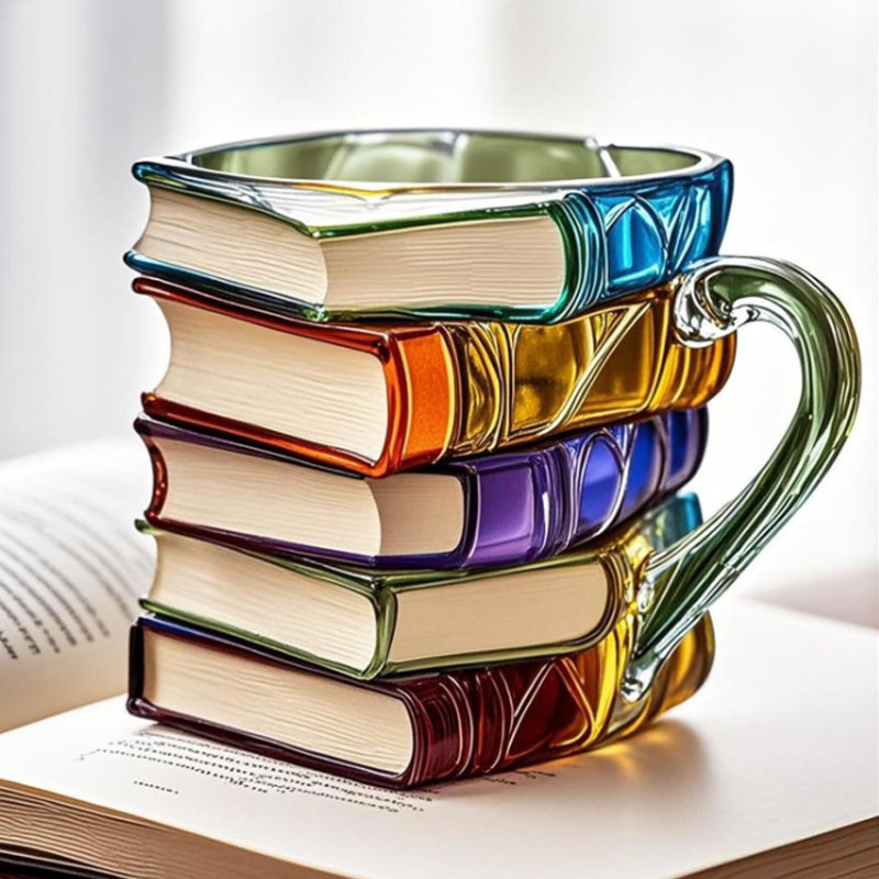 Unique 3D Painted Book Mug