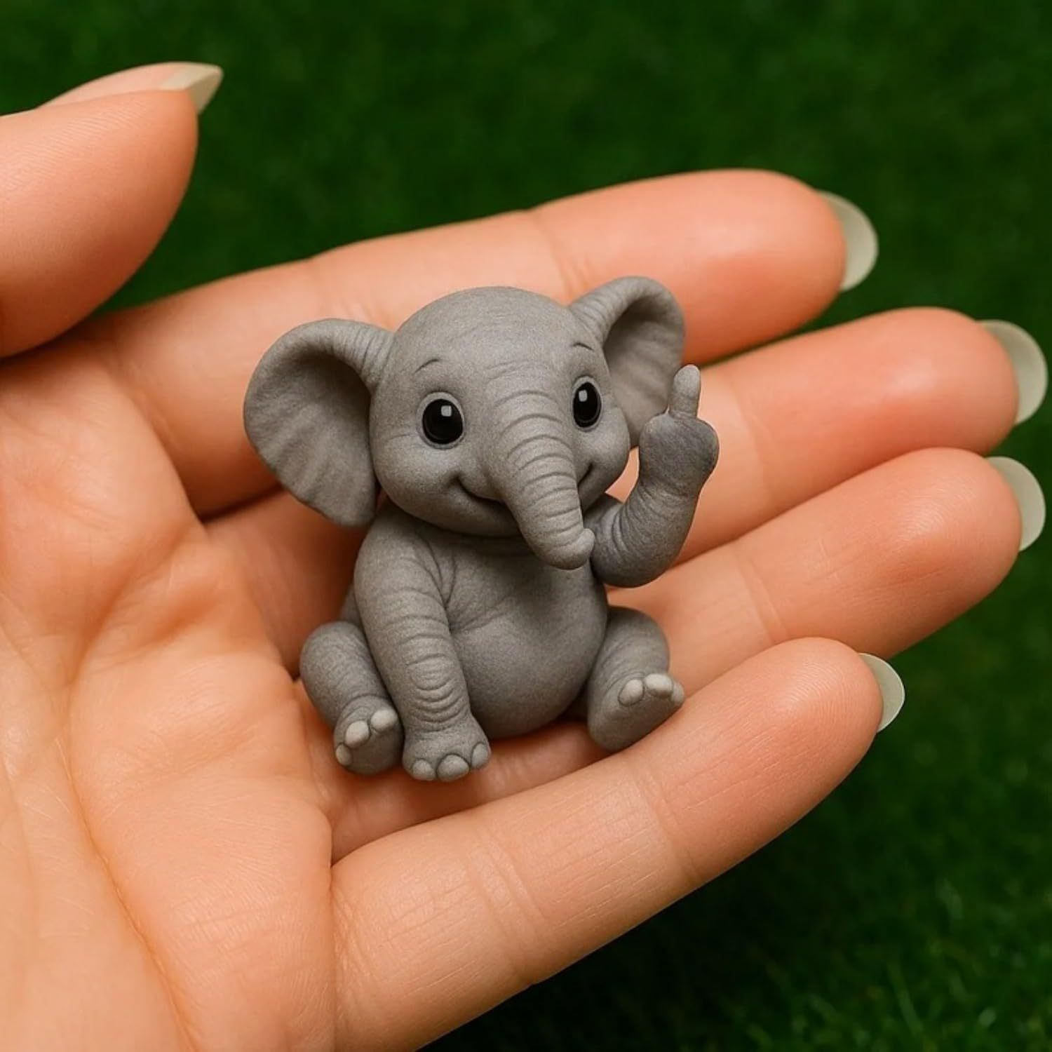 Funny Mini Animal Statue with Middle Finger – Quirky Resin Desk & Garden Decoration, Novelty Gift Idea