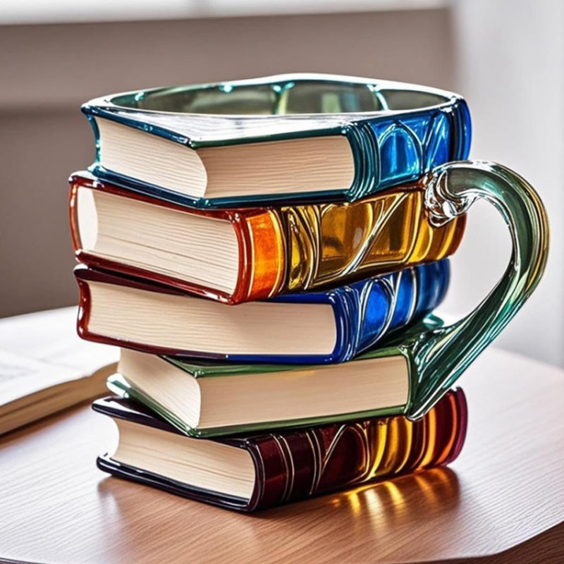 Unique 3D Painted Book Mug