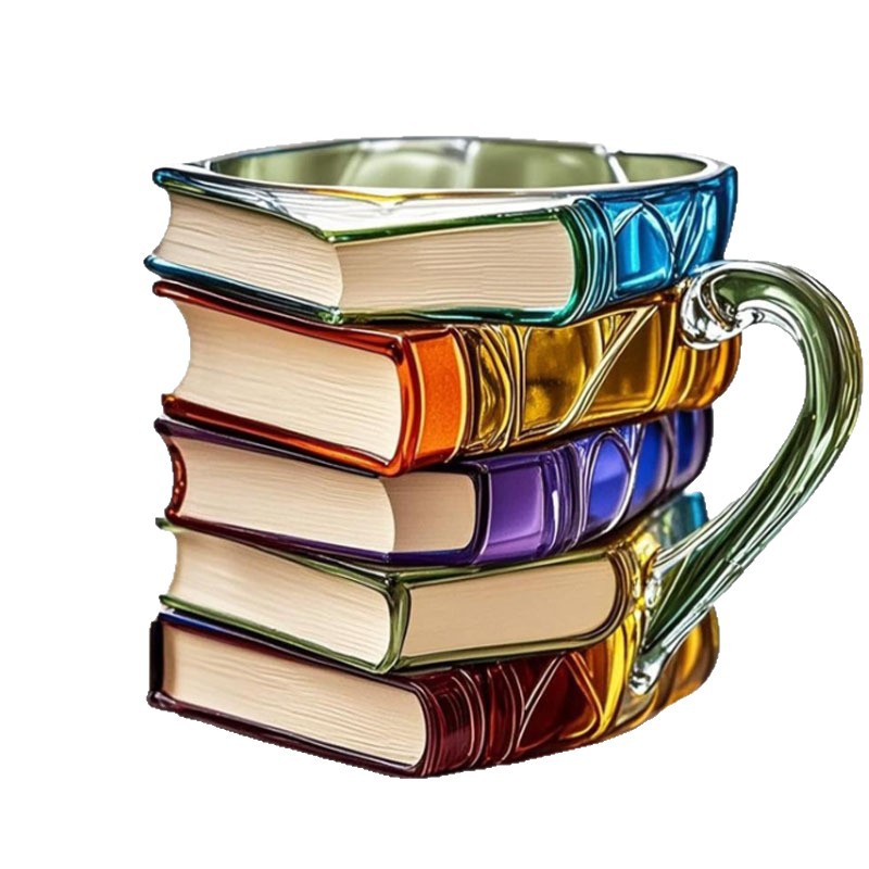 Unique 3D Painted Book Mug