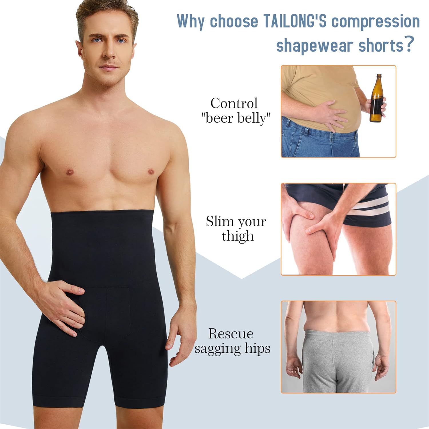 Men's Solid Scoop Neck Bodysuit Shapewear for All Seasons Underwear Casual Plain Design Biker