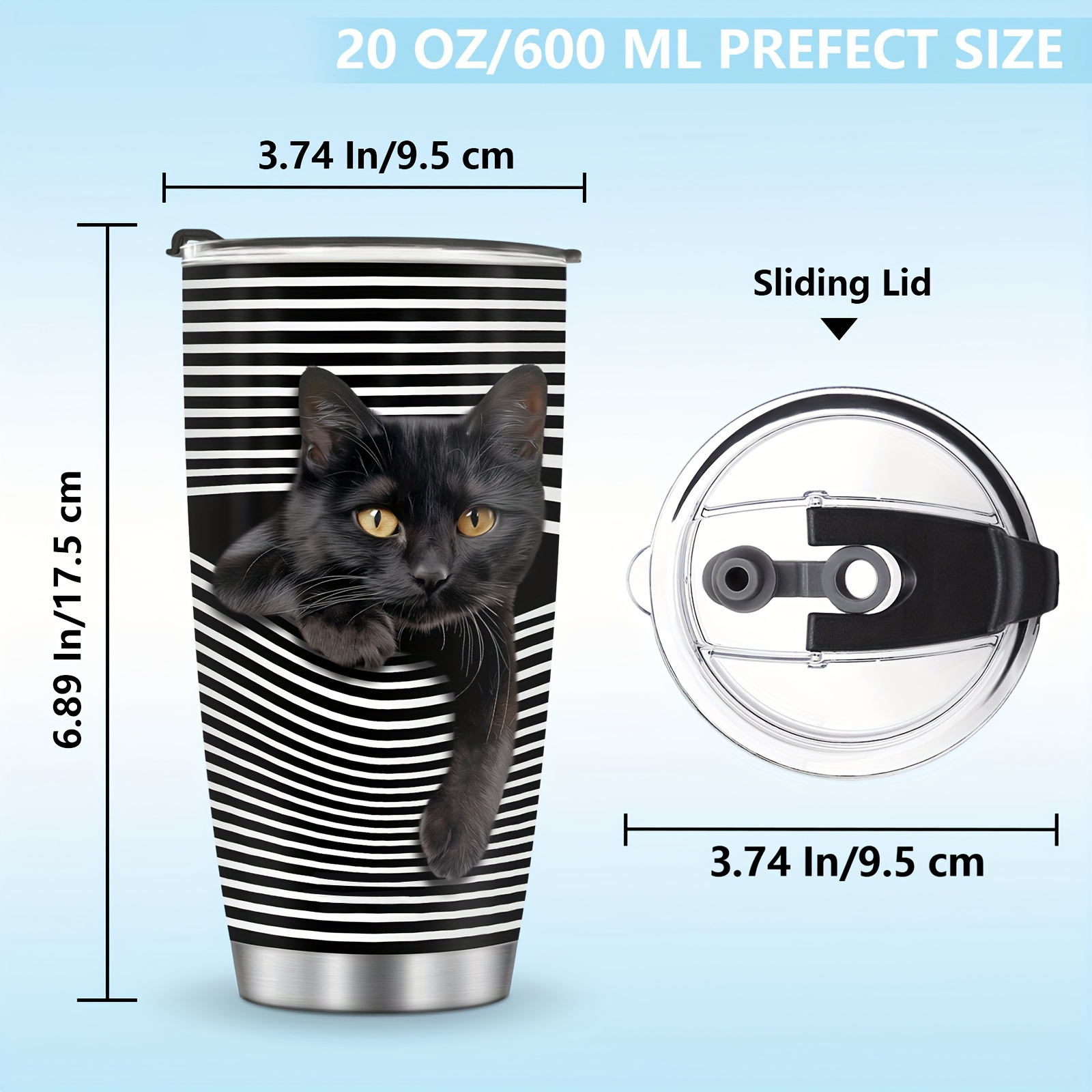 Stainless Steel Insulated Coffee Cup With Lid (20oz)