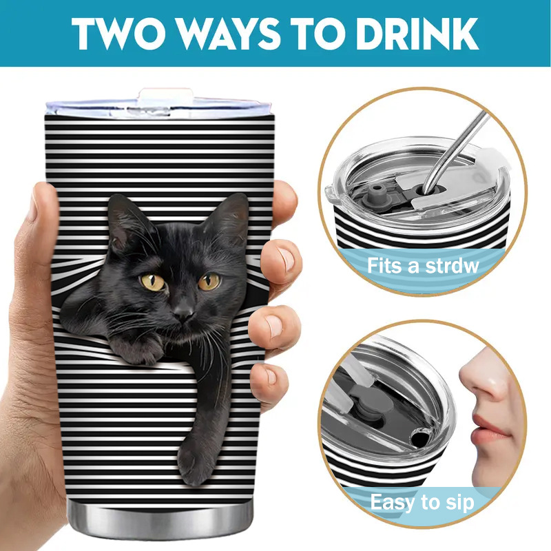 Stainless Steel Insulated Coffee Cup With Lid (20oz)