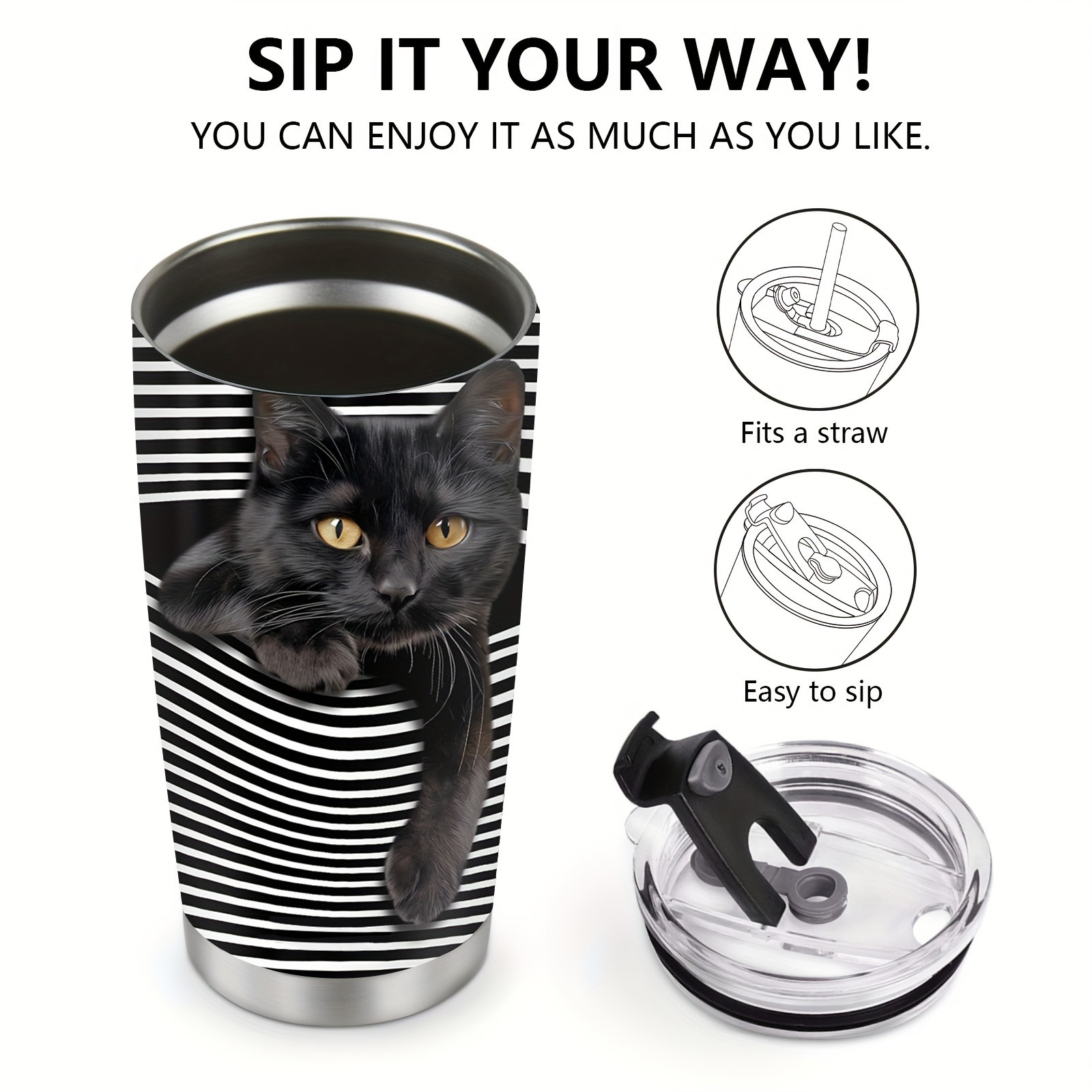 Stainless Steel Insulated Coffee Cup With Lid (20oz)