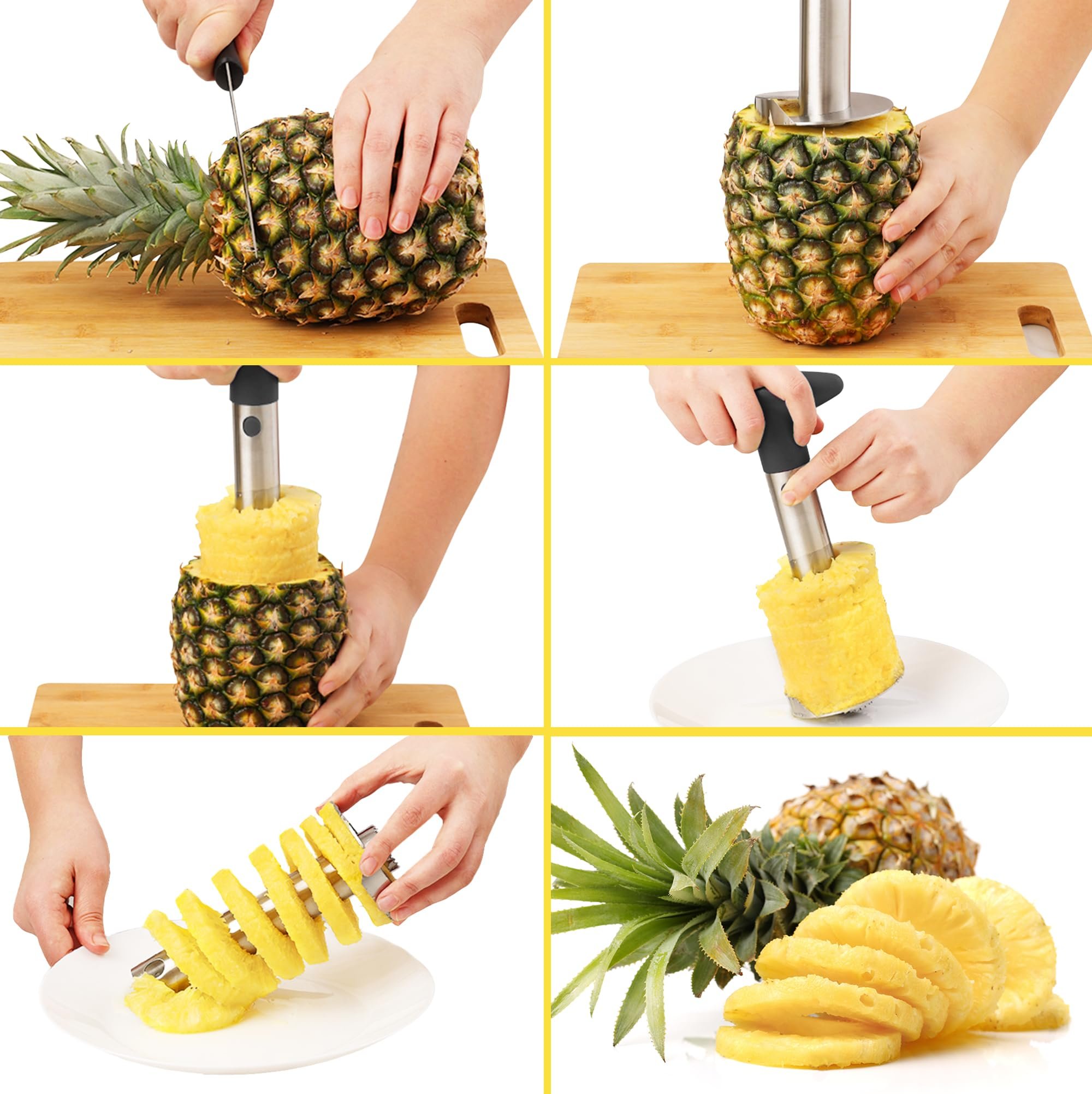 Premium Stainless Steel Pineapple Corer & Slicer Tool