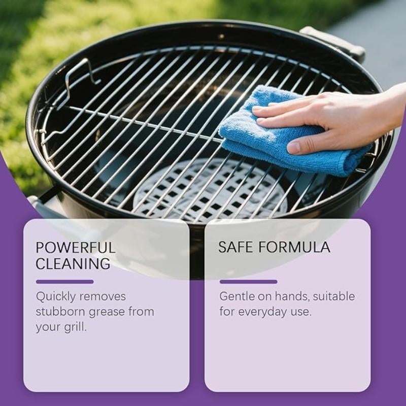 120ML BBQ Non-toxic, Heavy Duty, No Residue Grill Cleaner Degreaser Spray, All-Purpose Smoky Stain & Grease Remover, Fast-Acting Deep Cleaning Formula