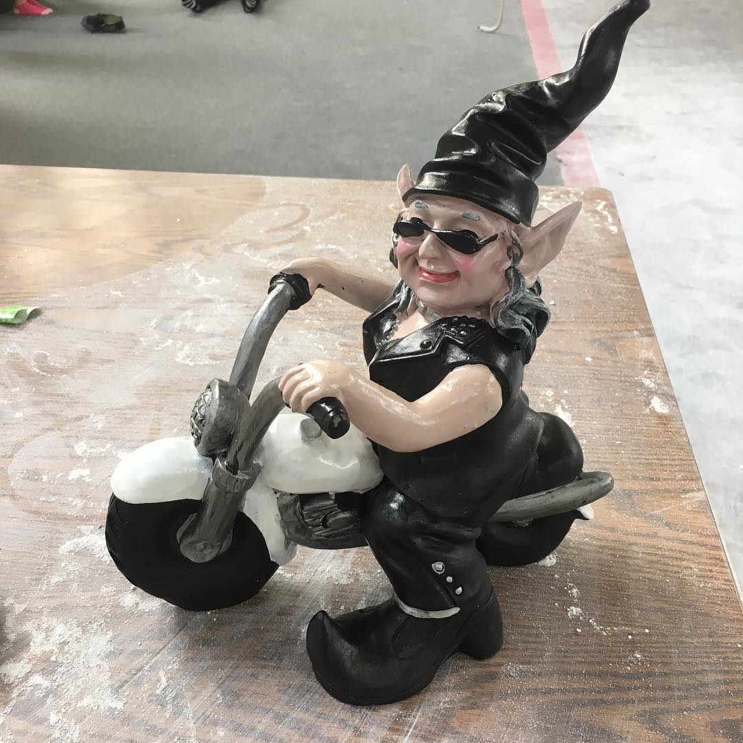 Resin Biker Garden Gnome