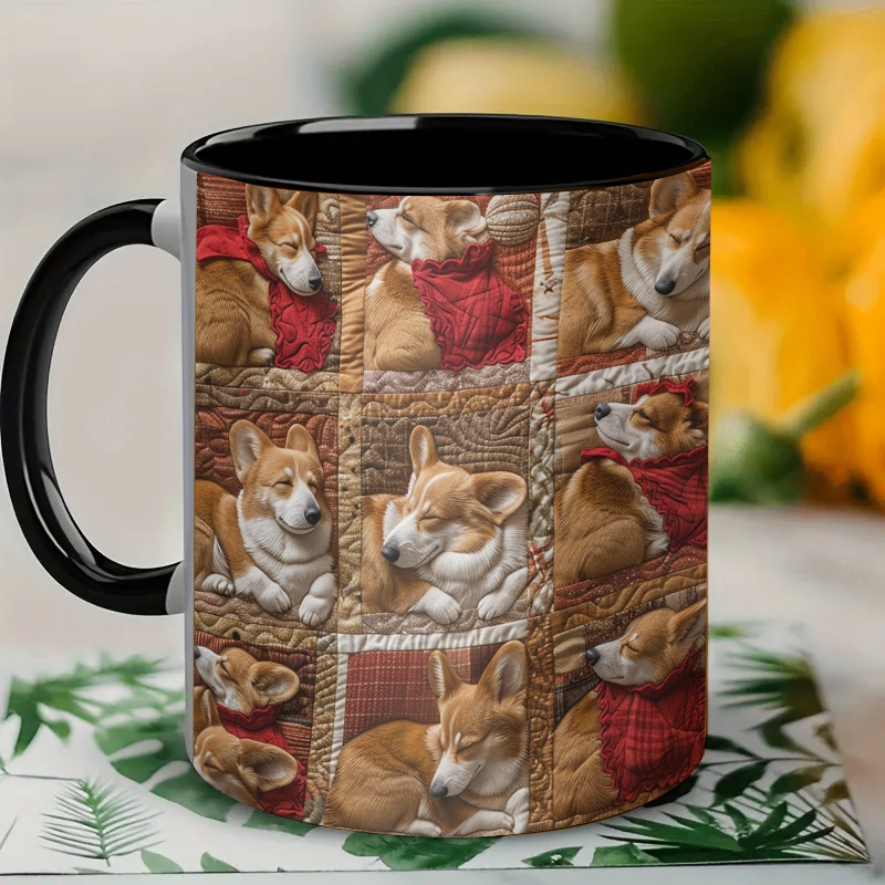 Happy Corgi Sleeping Ceramic Coffee Mug