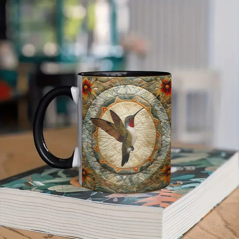 Hummingbird Texture Ceramic Coffee Mug
