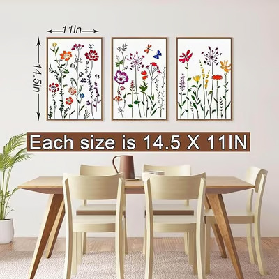 🔥Last Day 49% OFF - 🌸🖌️6-Piece Wildflower Stencil for Painting - Large Reusable Floral Design for DIY Furniture Decor🖼️