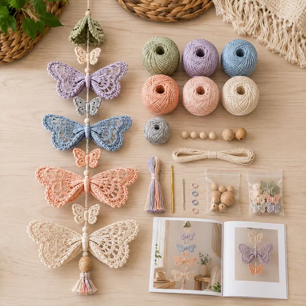 🦋Butterfly Garden Cascade DIY Crochet Kit