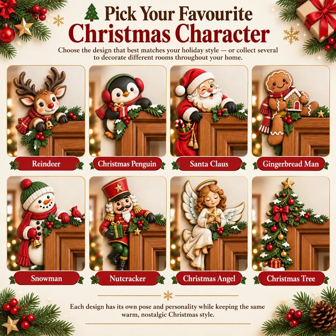 Eight Christmas door frame corner decoration designs