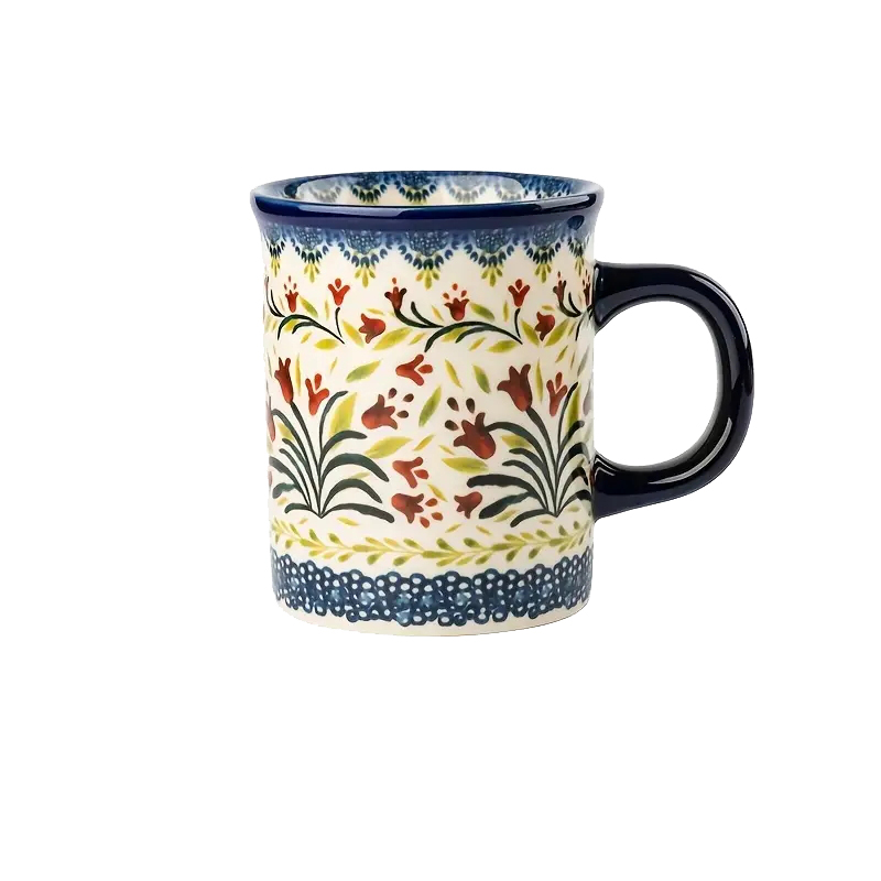 Hand-Painted Floral Ceramic Coffee Mug（15oz）