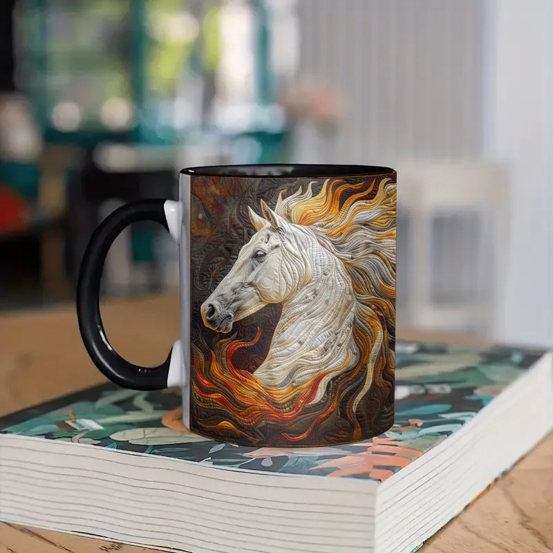 3D Horse Ceramic Coffee Mug (yellow)