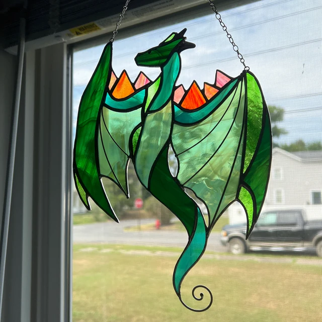 🌞Sun Catcher✨Dragon Glass Window Hanging