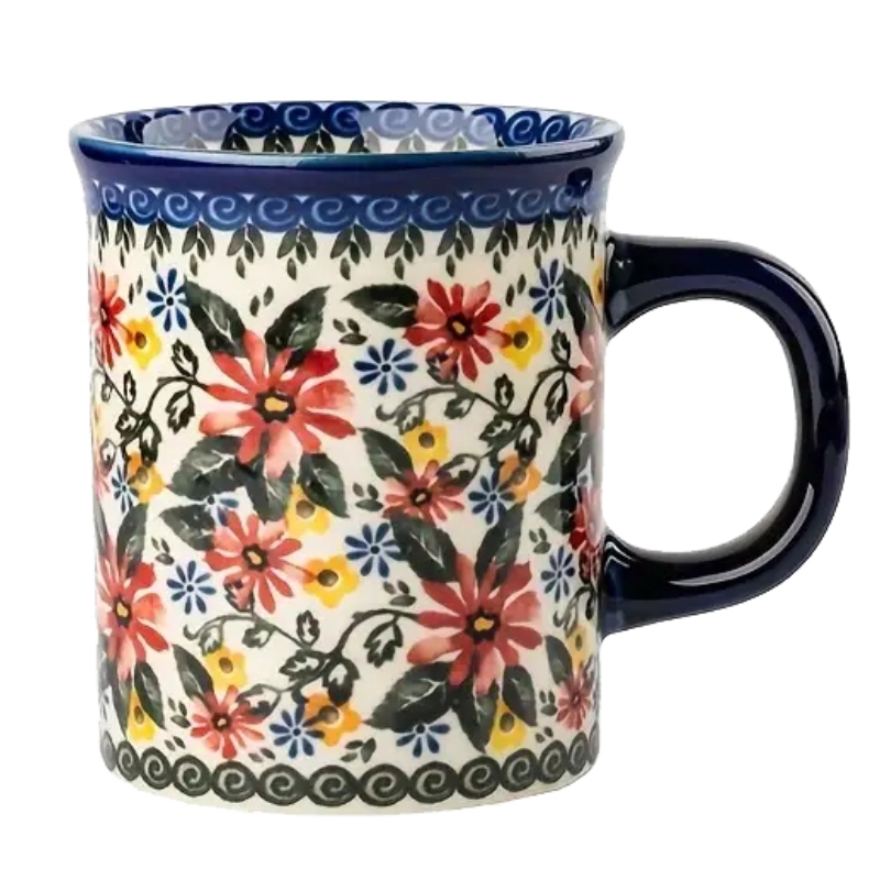 Hand-Painted Floral Ceramic Coffee Mug