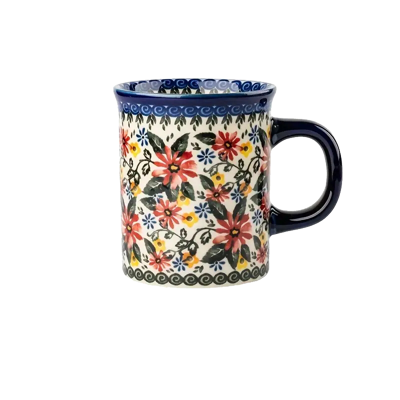 Hand-Painted Floral Ceramic Coffee Mug（15oz）