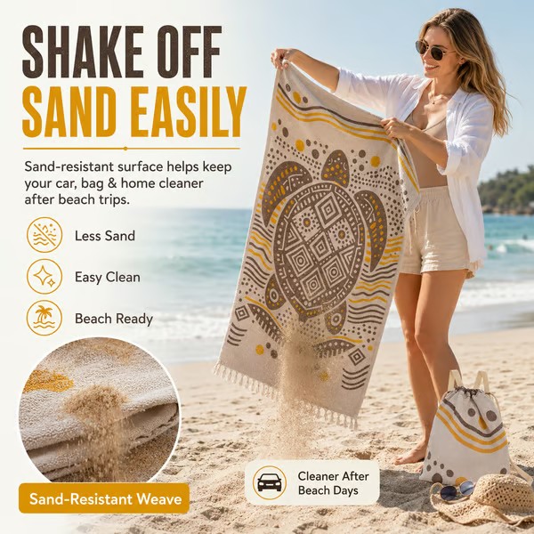 Multifunctional 2-in-1 Sand-Resistant Towel Bag for Outdoor & Travel Use