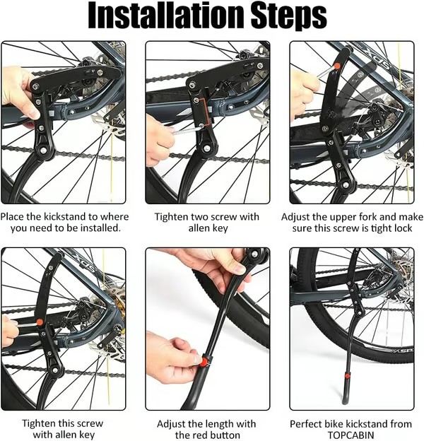 🚲 Premium Adjustable Bike Kickstand – Stability Meets Durability