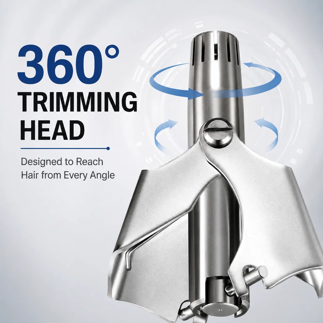 360 degree trimming head manual nose hair trimmer