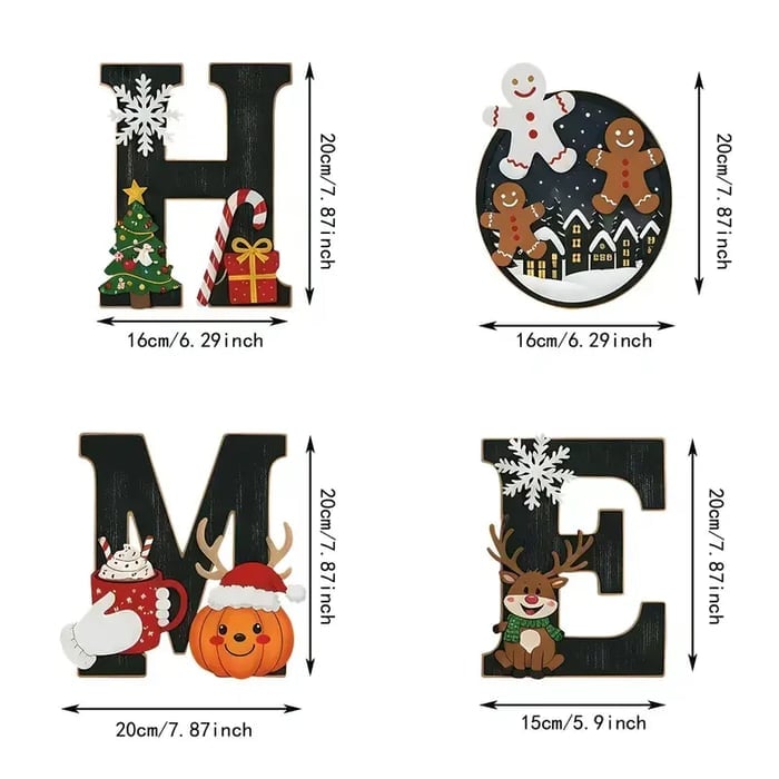 🎁Magical Christmas 'HOME' Letter Ornament Set