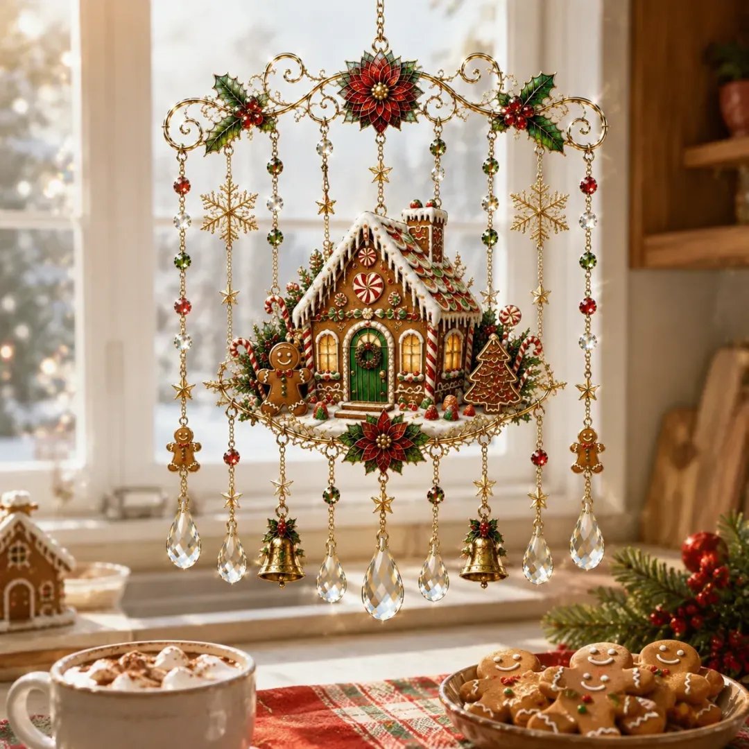  Handmade Christmas Stained Glass Window Hanging