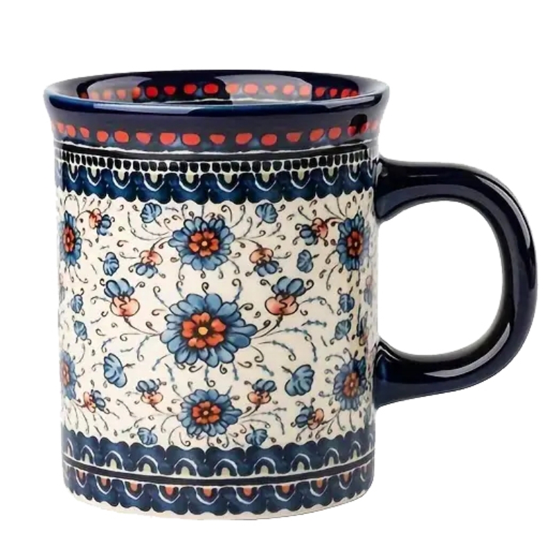Hand-Painted Floral Ceramic Coffee Mug