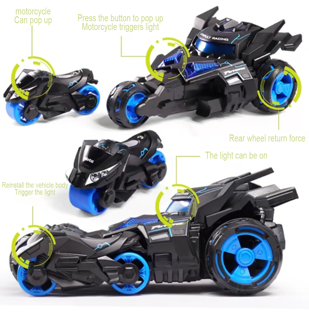 3-in-1 Action Vehicles – Battle Cars & Motorcycles