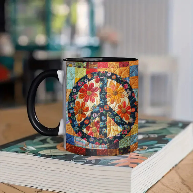 Trippy Hippie sign ceramic coffee mug