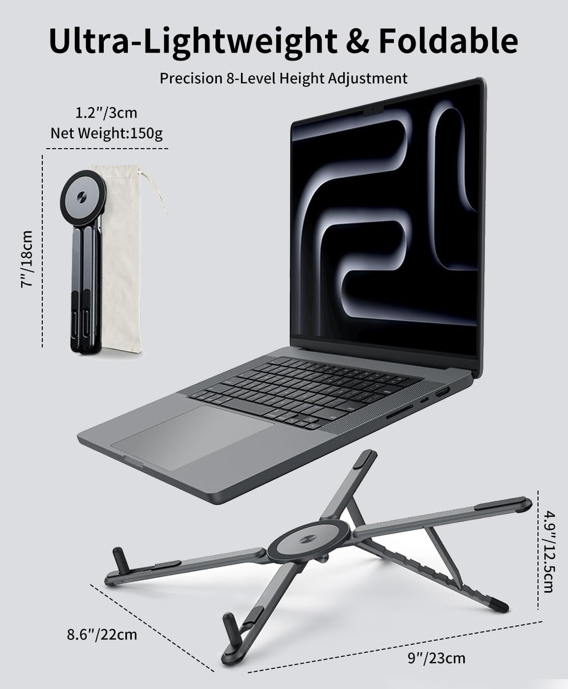 3-in-1 Magnetic Foldable Laptop Stand