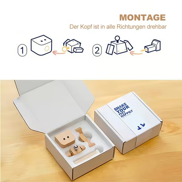 😊Change The Mood With A Simple Swap - Handmade Swaying Wooden Figure With 12 Magnetic Expressions🎁