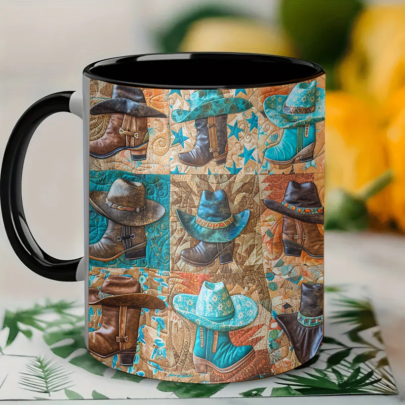 Hat & Boots Ceramic Coffee Mug