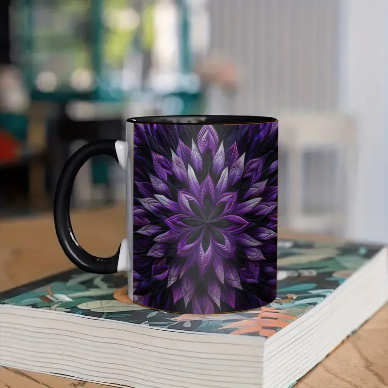 Mystic Purple Bloom Ceramic Coffee Mug