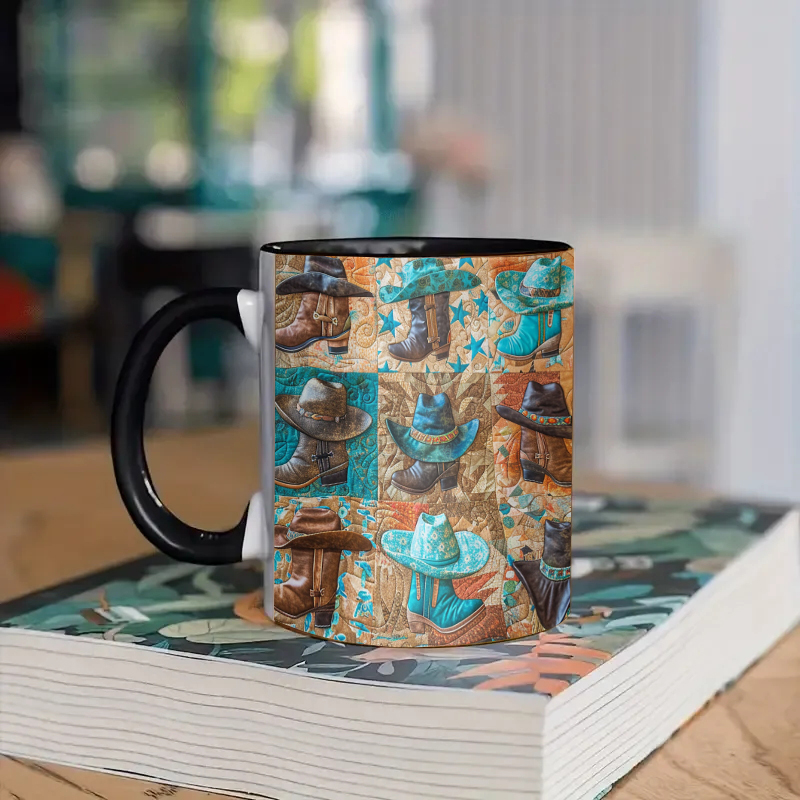 Hat & Boots Ceramic Coffee Mug